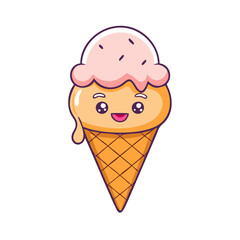 ice cream cone emoji vector icon, ice cream cone emoji vector illustration - simple illustration of ice cream cone emoji, perfect for logos, and ice cream cone emoji - themed designs.