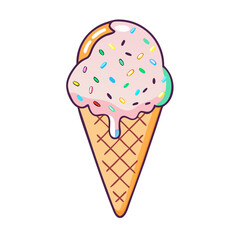Colorful cartoon ice cream illustrations - Playful illustrations of ice cream in vibrant colors, 
