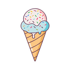 Colorful cartoon ice cream illustrations - Playful illustrations of ice cream in vibrant colors, 
