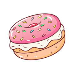 ice cream donut sandwich vector icon, ice cream donut sandwich vector illustration - simple illustration of ice cream donut sandwich, perfect for logos, and ice cream donut sandwich - themed designs.