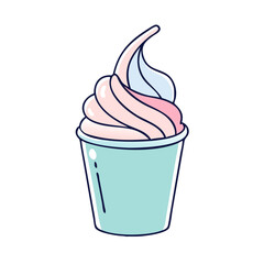 ice cream in a cup vector icon, ice cream in a cup vector illustration - simple illustration of ice cream in a cup, perfect for logos, and ice cream in a cup - themed designs.