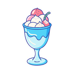 Colorful cartoon ice cream illustrations - Playful illustrations of ice cream in vibrant colors, 