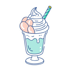 ice cream shake vector icon, ice cream shake vector illustration - simple illustration of ice cream shake, perfect for logos, and ice cream shake - themed designs.