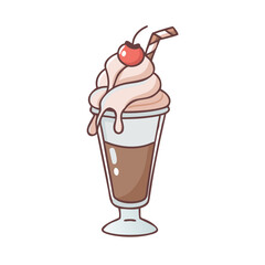 ice cream shake vector icon, ice cream shake vector illustration - simple illustration of ice cream shake, perfect for logos, and ice cream shake - themed designs.