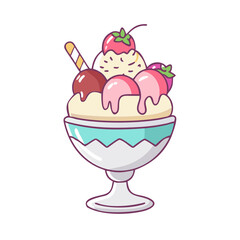 ice cream with candy toppings icon