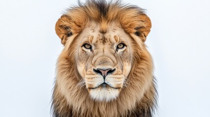 Obraz premium close up of a male lion with a light background