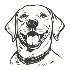 Fototapeta premium Happy Labrador portrait, white background, pet illustration, design element