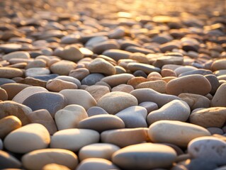 Fototapeta premium Serene Stone Pathway: Tranquil Walkway with Smooth Pebbles and Textured Patterns