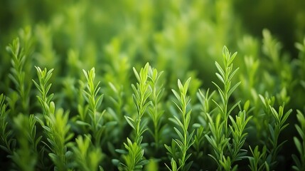 Fototapeta premium Fresh Green Leaves in Spring Garden with Blurred Bokeh Effect