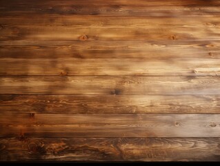 Naklejka premium Aged Stained Wooden Table with Worn Surface Texture in Close-up View