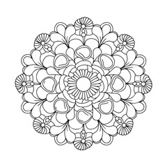 Mandala coloring page, bold line art, mandala black and white, mandala line art, love themed mandala line art, Pattern coloring page