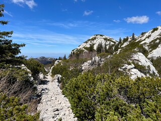 Premuzic hiking trail or Premuzic Trail - Northern Velebit National Park, Croatia or Premuzic-Wanderweg or Premuzic's Trail (Pje&scaron;ački planinarski put Premužićeva staza - NP Sjeverni Velebit, Hrvatska)