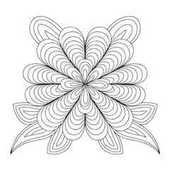 Fototapeta premium Mandala coloring page, bold line art, mandala black and white, mandala line art, love themed mandala line art, Pattern coloring page