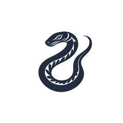 Obraz premium Minimalistic Snake Logo with Elegant Coiled Form and Smooth Curves