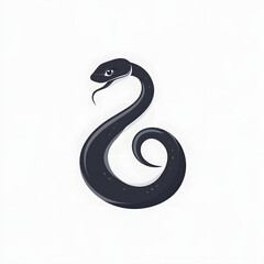 Fototapeta premium Minimalistic Snake Logo with Elegant Coiled Form and Smooth Curves