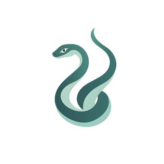 Fototapeta premium Simple 2D Flat Vector Snake Icon with Flowing, Curved Design
