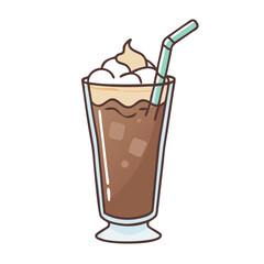 iced mocha float vector icon, iced mocha float vector illustration - simple illustration of iced mocha float, perfect for logos, and iced mocha float - themed designs.