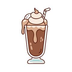 iced mocha float vector icon, iced mocha float vector illustration - simple illustration of iced mocha float, perfect for logos, and iced mocha float - themed designs.