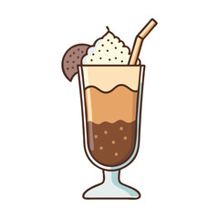 iced mocha float vector icon, iced mocha float vector illustration - simple illustration of iced mocha float, perfect for logos, and iced mocha float - themed designs.