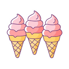 mini ice cream cones vector icon, mini ice cream cones vector illustration - simple illustration of mini ice cream cones, perfect for logos, and mini ice cream cones - themed designs.