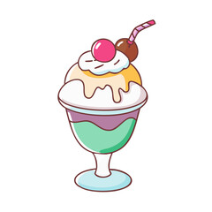 mini ice cream sundae vector icon, mini ice cream sundae vector illustration - simple illustration of mini ice cream sundae, perfect for logos, and mini ice cream sundae- themed designs.