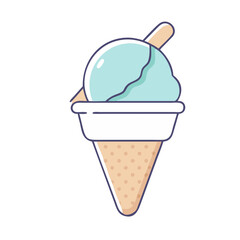 scoop in a cone holder vector icon, scoop in a cone holder vector illustration - simple illustration of scoop in a cone holder, perfect for logos, and scoop in a cone holder - themed designs.