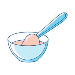 scoop in a glass bowl vector icon, scoop in a glass bowl vector illustration - simple illustration of scoop in a glass bowl, perfect for logos, and scoop in a glass bowl - themed designs.