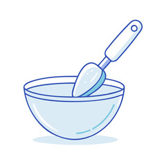 scoop in a glass bowl vector icon, scoop in a glass bowl vector illustration - simple illustration of scoop in a glass bowl, perfect for logos, and scoop in a glass bowl - themed designs.