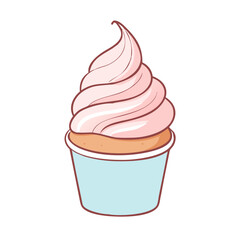 soft serve in a swirl cup icon,