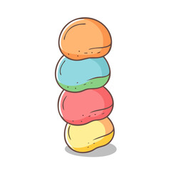 stack of colorful scoops vector icon, stack of colorful scoops vector illustration - simple illustration of stack of colorful scoops, perfect for logos, and stack of colorful scoops - themed designs.