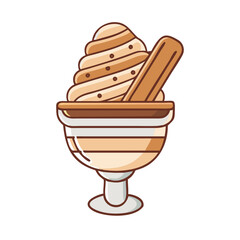 tiramisu ice cream vector icon, tiramisu ice cream vector illustration - simple illustration of tiramisu ice cream, perfect for logos, and tiramisu ice cream - themed designs.