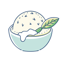 vanilla bean scoop vector icon, vanilla bean scoop vector illustration - simple illustration of vanilla bean scoop, perfect for logos, and vanilla bean scoop - themed designs.