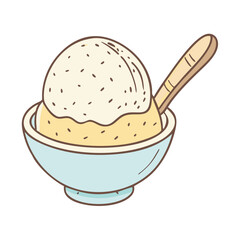 vanilla bean scoop vector icon, vanilla bean scoop vector illustration - simple illustration of vanilla bean scoop, perfect for logos, and vanilla bean scoop - themed designs.