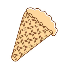 waffle cone vector icon, waffle cone vector illustration - simple illustration of waffle cone, perfect for logos, and waffle cone - themed designs.