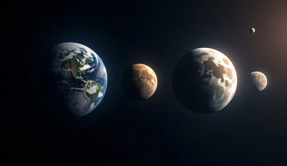 Moon's Luminescence Over the Curved Earth Surface