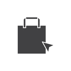 open shopping bag icon Flat logo set collection