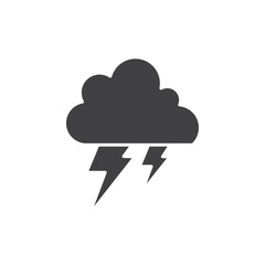 thunder cloud icon Flat logo set collection