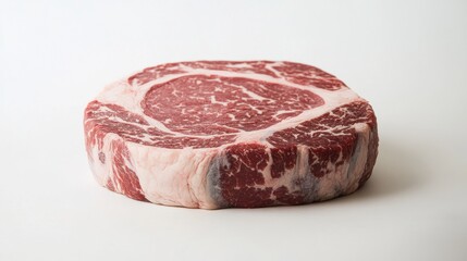 Fresh Marbled Beef Steak on a Light Background for Culinary Use
