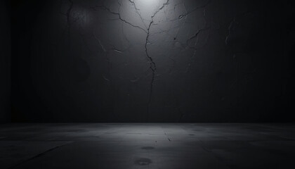 Dark Stage with Central Spotlight Illuminating Empty Space