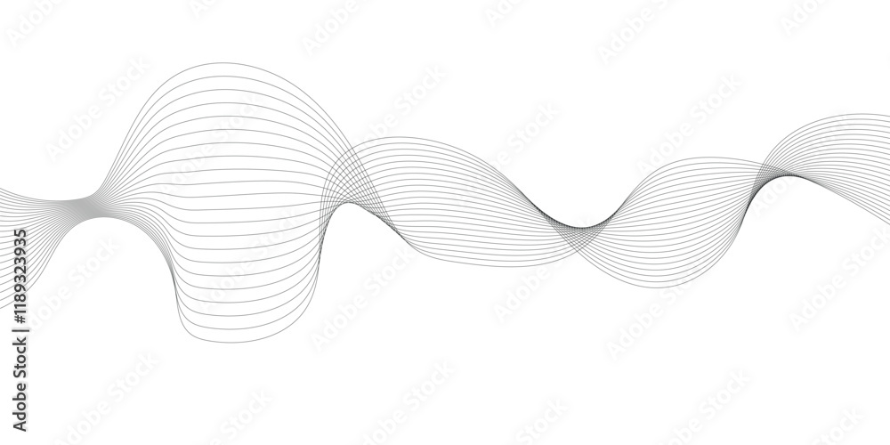 Poster frequency sound wave, twisted curve lines with blend effect.