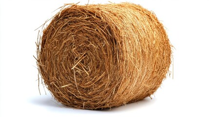 Close-Up View of a Round Hay Bale for Agriculture and Farming Use