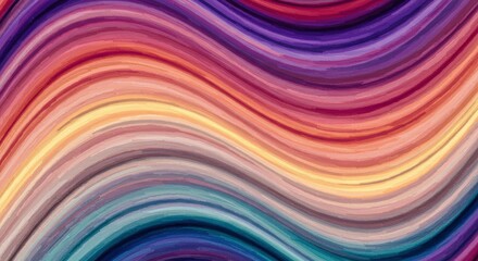 Obraz premium Fluid Color Waves: Abstract art featuring vibrant, flowing waves of color in a spectrum of warm and cool tones, creating a dynamic and visually captivating pattern.