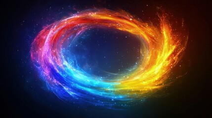 Obraz premium 3D glowing neon lines creating a smooth, continuous loop that twists through space.