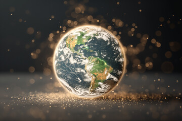 Obraz premium Global Transformation: Earth in Fire and Ice: Stunning Visuals of Environmental Impact and Planetary Changes.