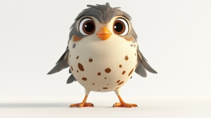 Fototapeta premium a cartoon bird with brown spots