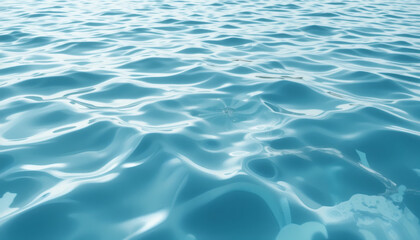Light Blue Water Surface with Gentle Waves and Ripples