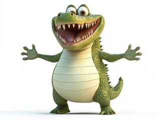 Fototapeta premium cartoon alligator with arms outstretched