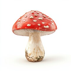 Obraz premium a red mushroom with white spots on a white background