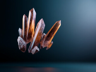 Intricate amber crystals display elegance in bright light