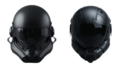 Sleek Tactical Helmets with Advanced Attachments and Ear Protection Transparent Background